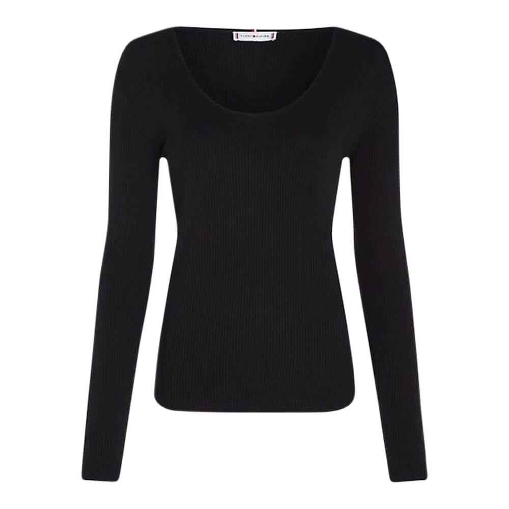 Tommy Hilfiger Slim 5X2 RIB Scoop-NK LS Black