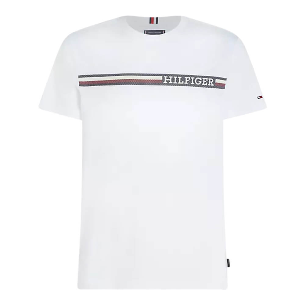 Tommy Hilfiger Monotype Chest Stripe Tee White