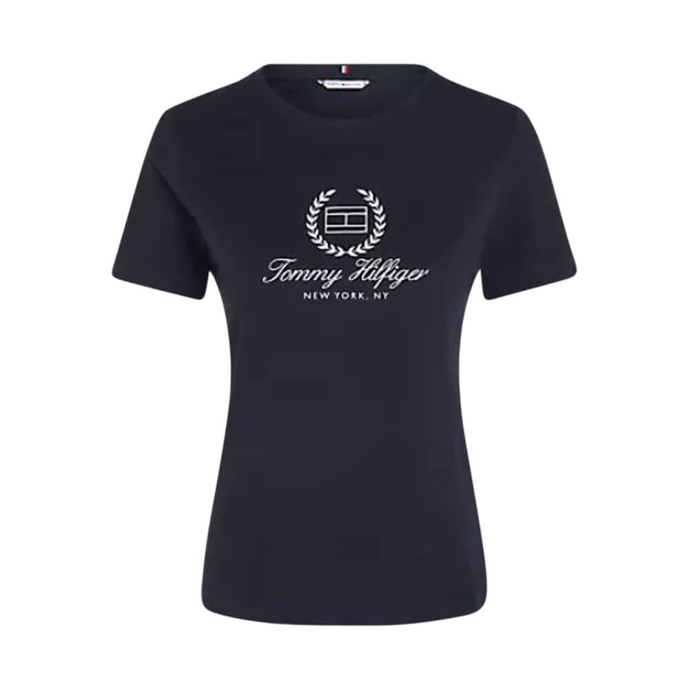 Tommy Hilfiger Slim Flag Script Tee SS Desert Sky