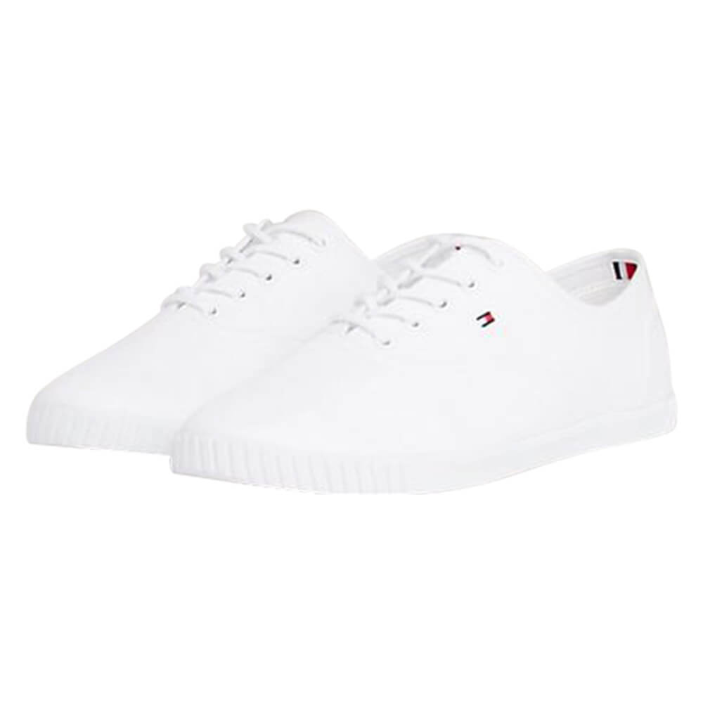 Tommy Hilfiger Canvas Lace Up Sneaker White