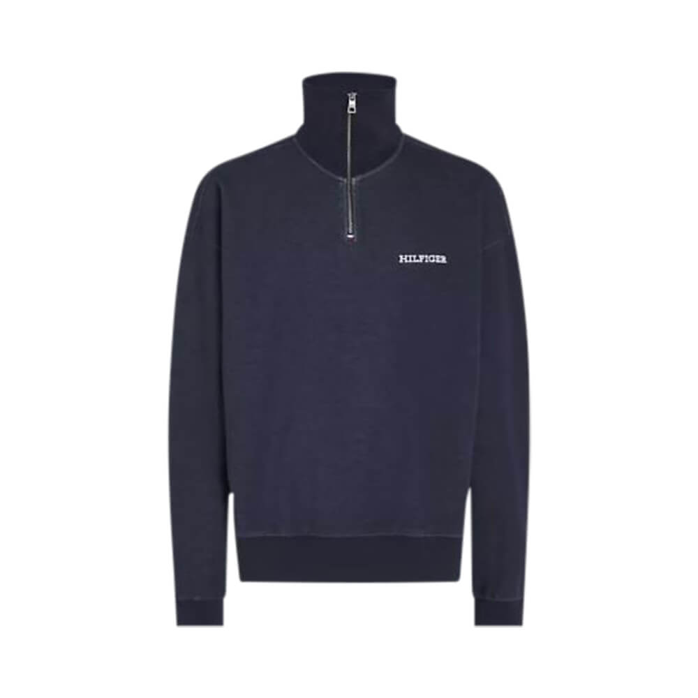 Tommy Hilfiger Monotype Honeycomb 1/4 ZIP Desert Sky