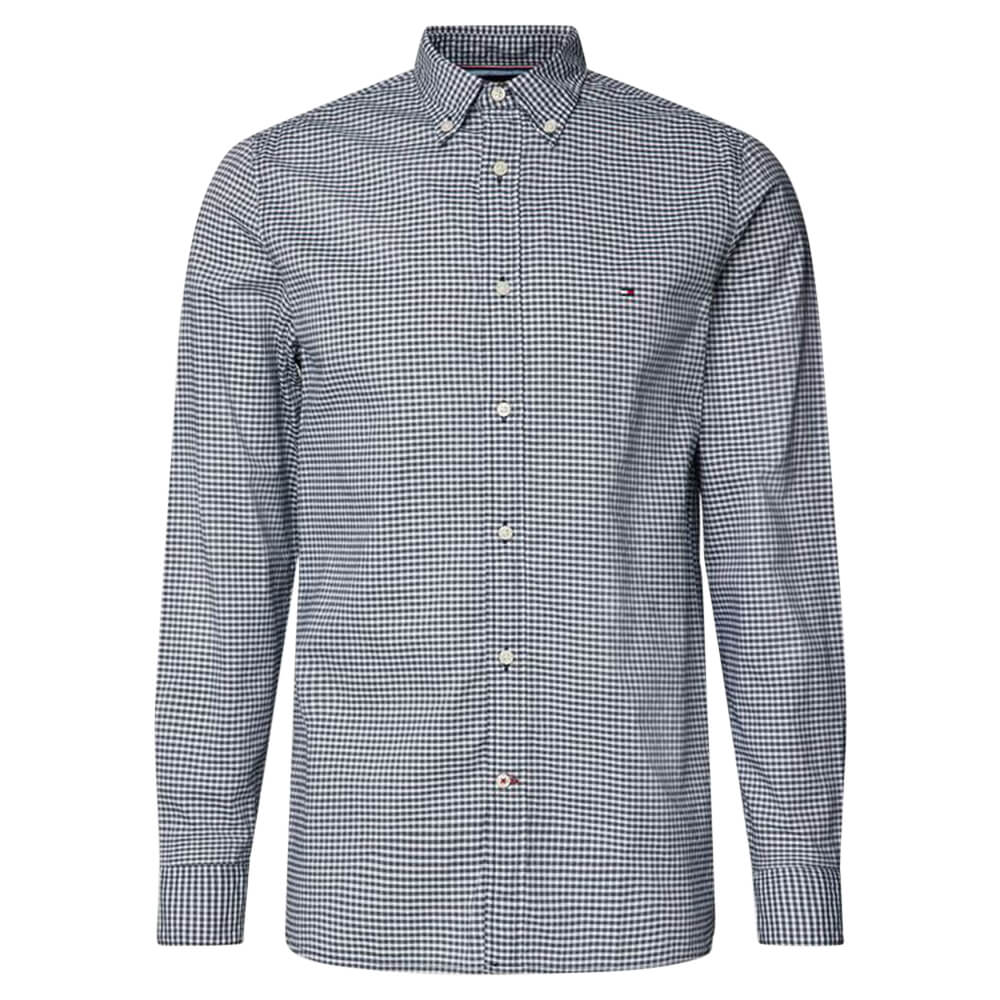 Tommy Hilfiger Flex Textured Gingham SF Shirt Desert Sky/Optic White