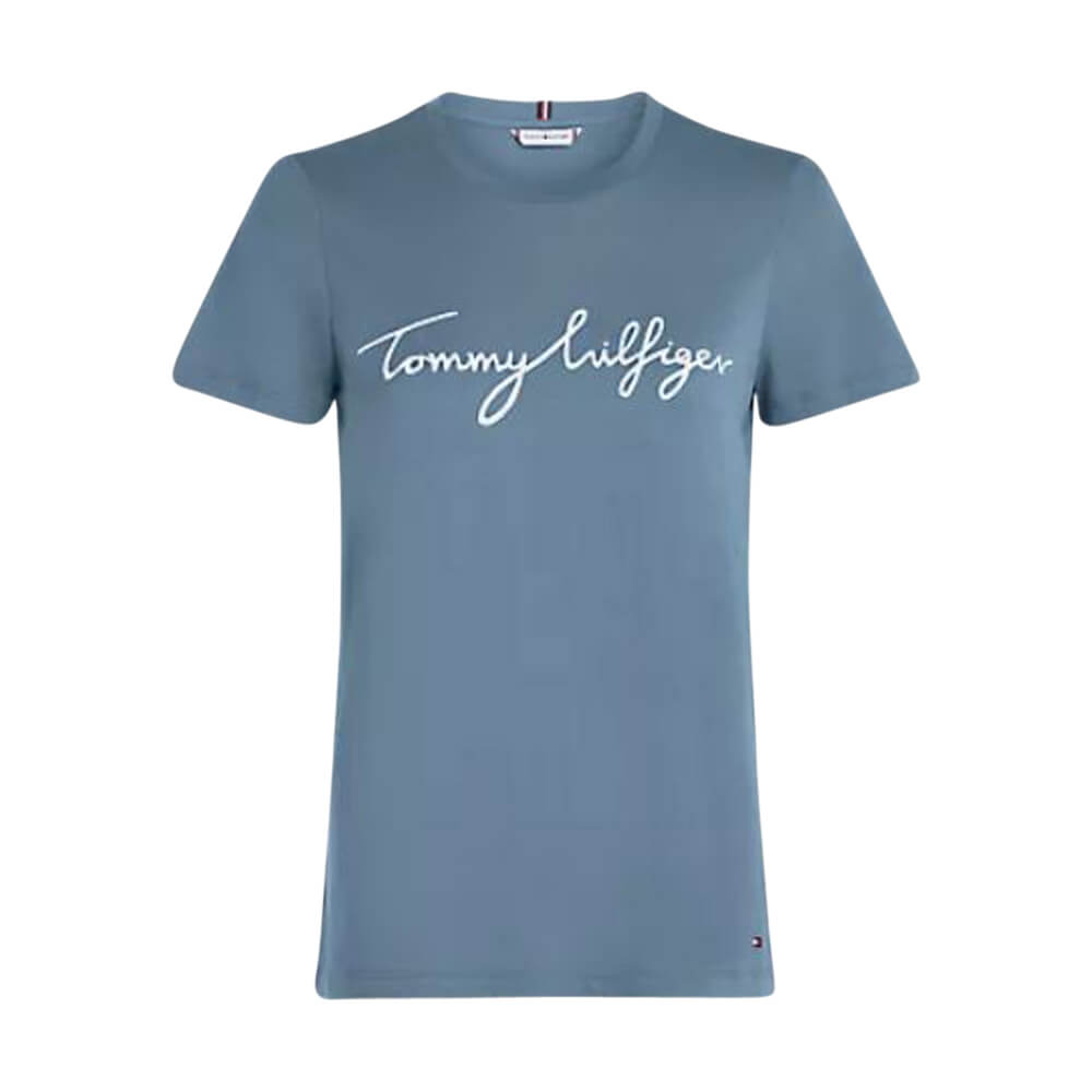 Tommy Hilfiger Regular C-NK Signature Tee SS Blue Coal
